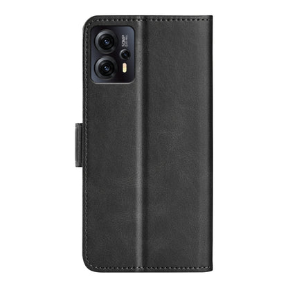 For Motorola Moto E13 Dual-side Magnetic Buckle Horizontal Flip Leather Phone Case(Black) - Motorola Cases by PMC Jewellery | Online Shopping South Africa | PMC Jewellery