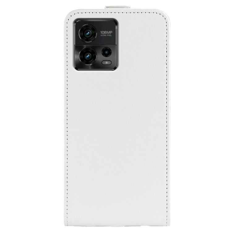 For Motorola Moto G72 R64 Texture Single Vertical Flip Leather Phone Case(White) - free shipping - PMC TechLife - Order now!