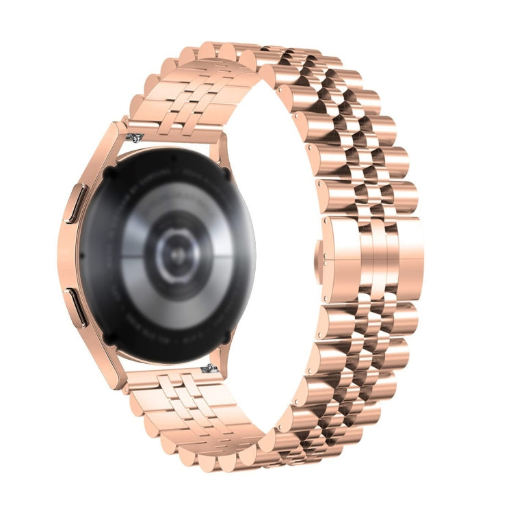 For Huawei Watch3 Pro New Five Bull Half Round Stainless Steel Watch Band + Strap Removal Tool(Rose Gold) - Smart Wear by PMC Jewellery | Online Shopping South Africa | PMC Jewellery