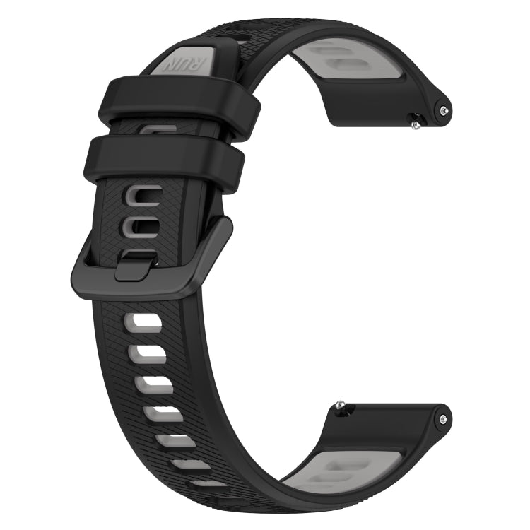 For Garmin Active S 18mm Sports Two-Color Silicone Watch Band(Black+Grey) - Smart Wear by PMC Jewellery | Online Shopping South Africa | PMC Jewellery