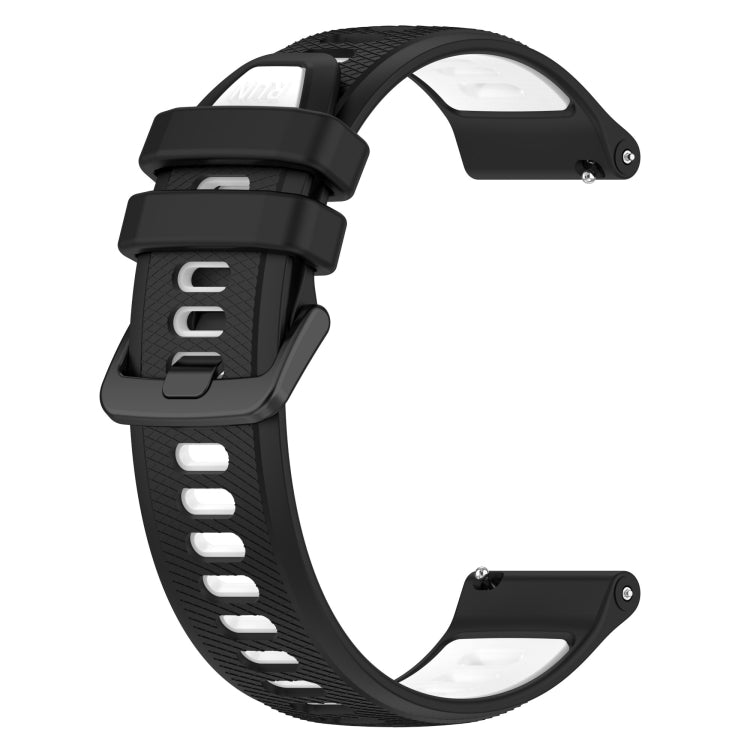 For Garmin Forerunner 255S Music 18mm Sports Two-Color Silicone Watch Band(Black+White) - Smart Wear by PMC Jewellery | Online Shopping South Africa | PMC Jewellery