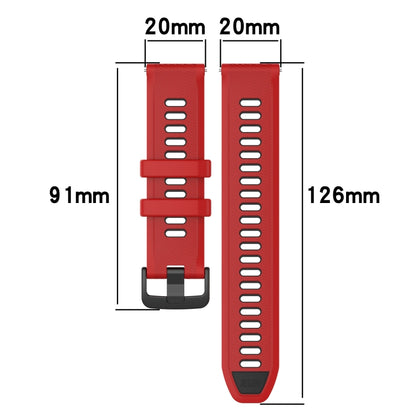For Garmin Venu 20mm Sports Two-Color Silicone Watch Band(Red+Black) - Smart Wear by PMC Jewellery | Online Shopping South Africa | PMC Jewellery