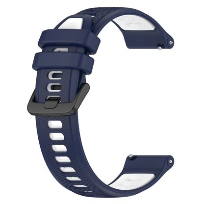 For Garmin Venu 20mm Sports Two-Color Silicone Watch Band(Midnight Blue+White) - Smart Wear by PMC Jewellery | Online Shopping South Africa | PMC Jewellery