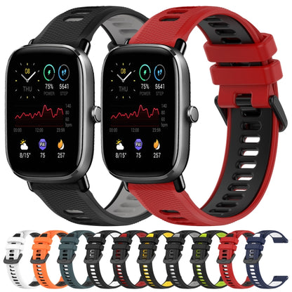 For Amazfit GTS 2 Mini 20mm Sports Two-Color Silicone Watch Band(Black+Red) -  by PMC Jewellery | Online Shopping South Africa | PMC Jewellery