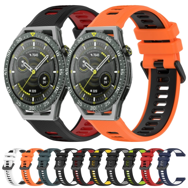 For Huawei Watch GT 2E 22mm Sports Two-Color Silicone Watch Band(Red+Black) - Smart Wear by PMC Jewellery | Online Shopping South Africa | PMC Jewellery