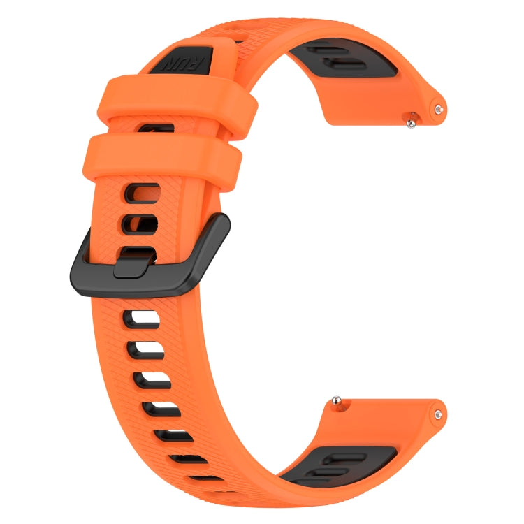 For Huawei Watch 3 Pro 22mm Sports Two-Color Silicone Watch Band(Orange+Black) - Watch Bands by PMC Jewellery | Online Shopping South Africa | PMC Jewellery