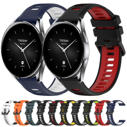 For Xiaomi MI Watch S1 22mm Sports Two-Color Silicone Watch Band(Black+Grey) - Smart Wear by PMC Jewellery | Online Shopping South Africa | PMC Jewellery
