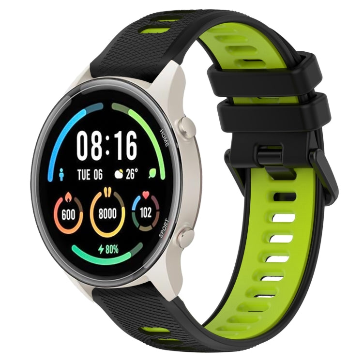 For Xiaomi MI Watch Sport 22mm Sports Two-Color Silicone Watch Band(Black+Green) - Smart Wear by PMC Jewellery | Online Shopping South Africa | PMC Jewellery