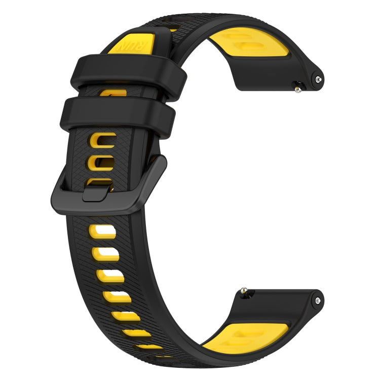 For Xiaomi MI Watch Color 22mm Sports Two-Color Silicone Watch Band(Black+Yellow) - Smart Wear by PMC Jewellery | Online Shopping South Africa | PMC Jewellery