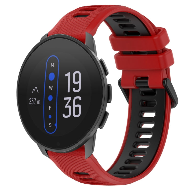 For  SUUNTO 9 Peak 22mm Sports Two-Color Silicone Watch Band(Red+Black) - Smart Wear by PMC Jewellery | Online Shopping South Africa | PMC Jewellery