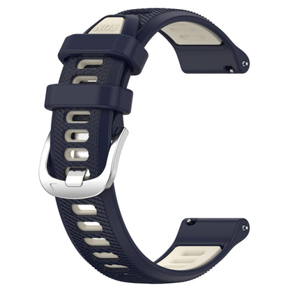 For Garmin Vivomove 3S 18mm Sports Two-Color Steel Buckle Silicone Watch Band(Midnight Blue+Starlight) - Smart Wear by PMC Jewellery | Online Shopping South Africa | PMC Jewellery