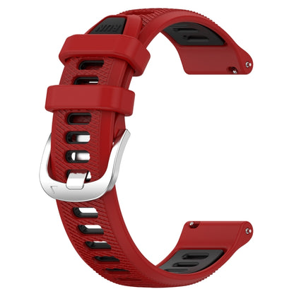 For Garmin Forerunner 645 Music 20mm Sports Two-Color Steel Buckle Silicone Watch Band(Red+Black) - Smart Wear by PMC Jewellery | Online Shopping South Africa | PMC Jewellery