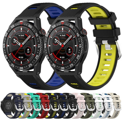 For Honor Watch GS 3i 22mm Sports Two-Color Steel Buckle Silicone Watch Band(Red+Black) - Smart Wear by PMC Jewellery | Online Shopping South Africa | PMC Jewellery