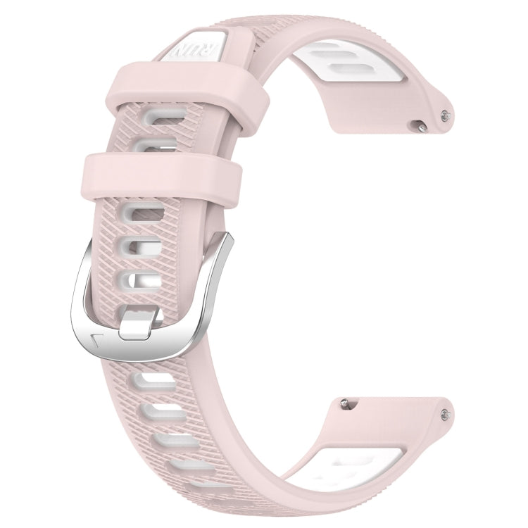 For Huawei Watch Buds 22mm Sports Two-Color Steel Buckle Silicone Watch Band(Pink+White) - Smart Wear by PMC Jewellery | Online Shopping South Africa | PMC Jewellery