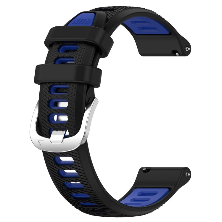 For Xiaomi MI Watch S1 22mm Sports Two-Color Steel Buckle Silicone Watch Band(Black+Blue) - Smart Wear by PMC Jewellery | Online Shopping South Africa | PMC Jewellery