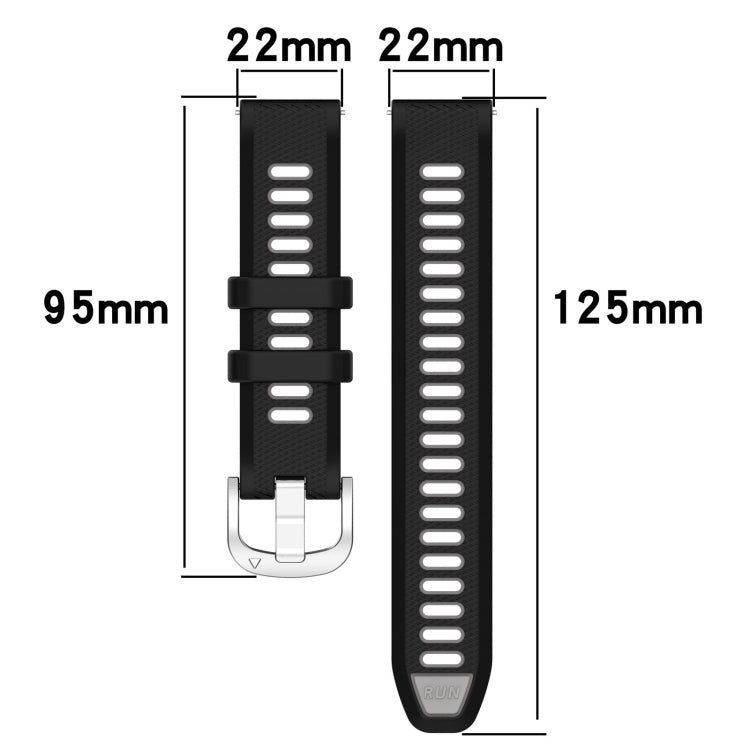 For Amazfit 3 22mm Cross Texture Two Color Silicone Steel Buckle Watch Band(Black+Blue) -  by PMC Jewellery | Online Shopping South Africa | PMC Jewellery