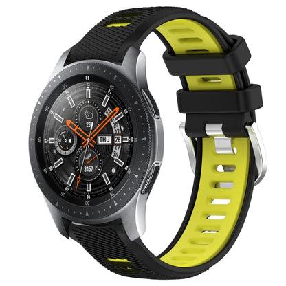 For Samsung Galaxy Watch 46mm 22mm Sports Two-Color Steel Buckle Silicone Watch Band(Black+Lime Green) - Smart Wear by PMC Jewellery | Online Shopping South Africa | PMC Jewellery