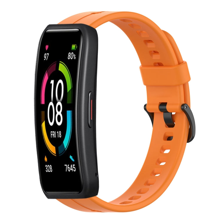 For Huawei Band 6 Solid Color Silicone Watch Band(Orange) - Smart Wear by PMC TechLife | Online Shopping South Africa | PMC TechLife