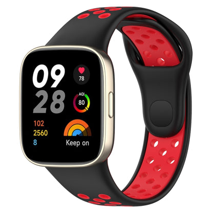 For Redmi Watch 3 Sports Two-Color Silicone Watch Band(Black+Red) - Smart Wear by PMC Jewellery | Online Shopping South Africa | PMC Jewellery