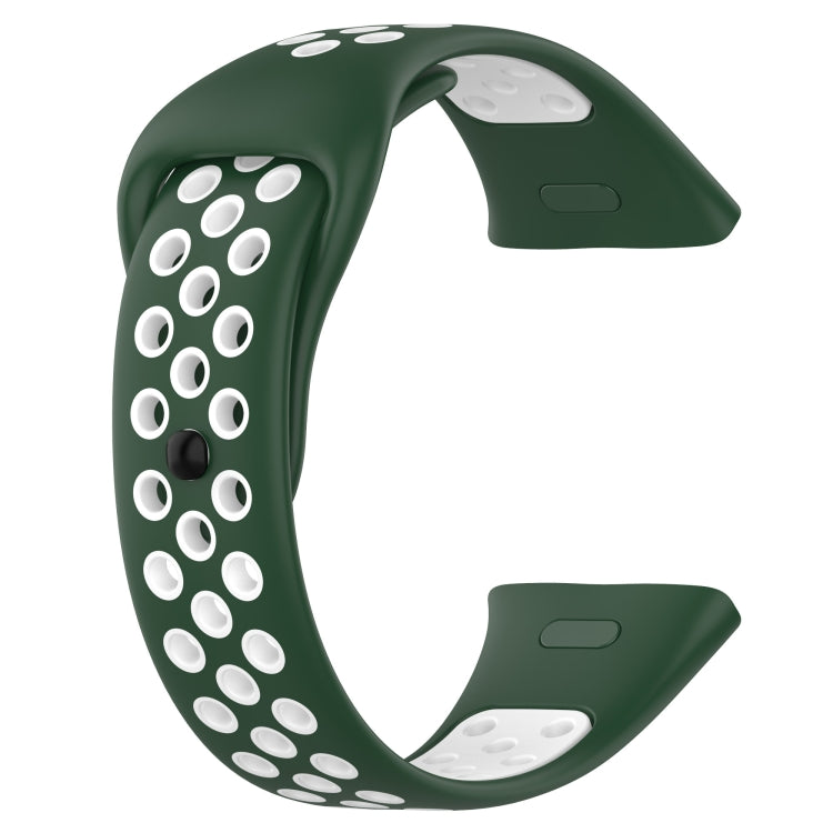 For Redmi Watch 3 Sports Two-Color Silicone Watch Band(Dark Green+White) - Smart Wear by PMC Jewellery | Online Shopping South Africa | PMC Jewellery