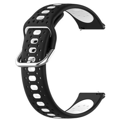 For GarminMove Trend 20mm Breathable Two-Color Silicone Watch Band(Black+White) - Watch Bands by PMC Jewellery | Online Shopping South Africa | PMC Jewellery