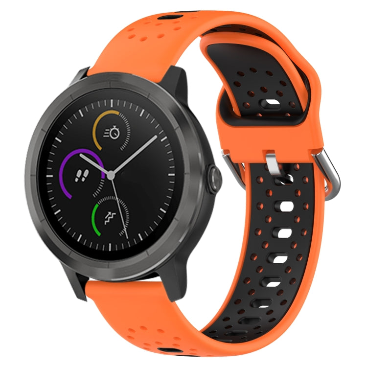 For Garmin Vivoactive3 20mm Breathable Two-Color Silicone Watch Band(Orange+Black) -  by PMC Jewellery | Online Shopping South Africa | PMC Jewellery