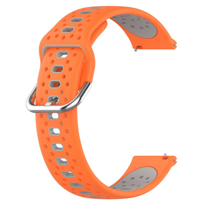 For Garmin Approach S40 20mm Breathable Two-Color Silicone Watch Band(Orange+Grey) - Watch Bands by PMC Jewellery | Online Shopping South Africa | PMC Jewellery