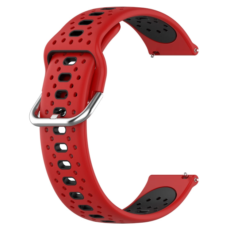 For Garmin Approach S40 20mm Breathable Two-Color Silicone Watch Band(Red+Black) - Watch Bands by PMC TechLife | Online Shopping South Africa | PMC TechLife