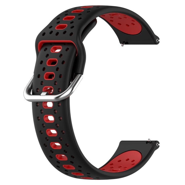 For Garmin Forerunner Sq2 20mm Breathable Two-Color Silicone Watch Band(Black+Red) - Watch Bands by PMC TechLife | Online Shopping South Africa | PMC TechLife