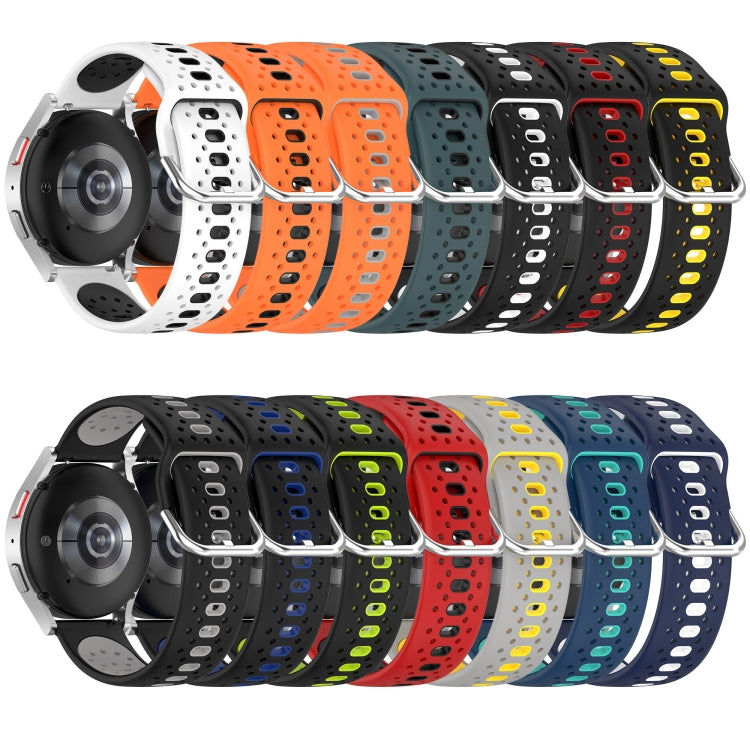 For Garmin Approach S40 20mm Breathable Two-Color Silicone Watch Band(Black+Grey) - Watch Bands by PMC TechLife | Online Shopping South Africa | PMC TechLife