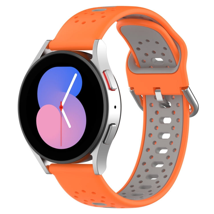 For Samsung Galaxy Watch 5 44mm 20mm Breathable Two-Color Silicone Watch Band(Orange+Grey) - Watch Bands by PMC Jewellery | Online Shopping South Africa | PMC Jewellery