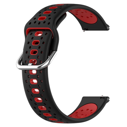 For Samsung Galaxy Watch 5 Pro 45mm 20mm Breathable Two-Color Silicone Watch Band(Black+Red) - Watch Bands by PMC Jewellery | Online Shopping South Africa | PMC Jewellery