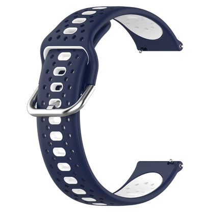 For Samsung Galaxy Watch 4 44mm 20mm Breathable Two-Color Silicone Watch Band(Midnight Blue+White) - Watch Bands by PMC Jewellery | Online Shopping South Africa | PMC Jewellery