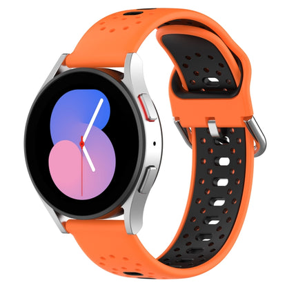 For Samsung Galaxy Watch 42mm 20mm Breathable Two-Color Silicone Watch Band(Orange+Black) - Watch Bands by PMC Jewellery | Online Shopping South Africa | PMC Jewellery