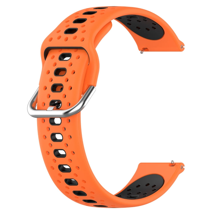 For Amazfit Pop Pro 20mm Breathable Two-Color Silicone Watch Band(Orange+Black) - Watch Bands by PMC Jewellery | Online Shopping South Africa | PMC Jewellery