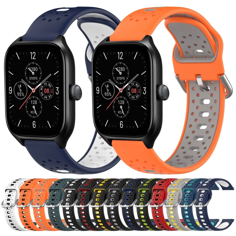 For Amazfit GTR Mini 20mm Breathable Two-Color Silicone Watch Band(Red+Black) - Watch Bands by PMC TechLife | Online Shopping South Africa | PMC TechLife