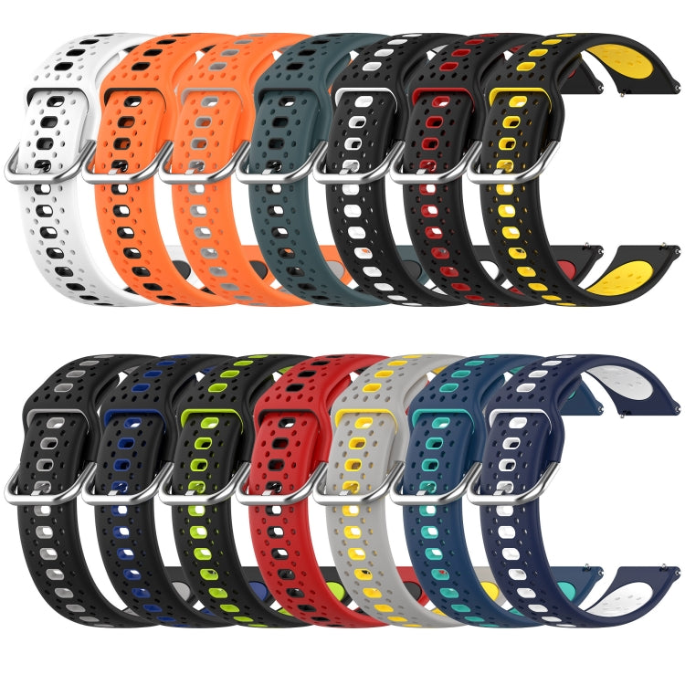 For Amazfit Pop 20mm Breathable Two-Color Silicone Watch Band(Black+Blue) -  by PMC TechLife | Online Shopping South Africa | PMC TechLife
