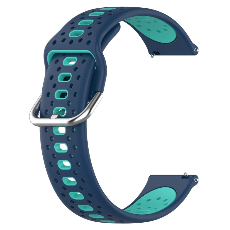 For Honor Watch ES 20mm Breathable Two-Color Silicone Watch Band(Blue+Teal) -  by PMC Jewellery | Online Shopping South Africa | PMC Jewellery