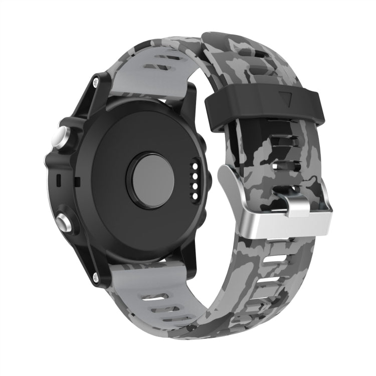 For Garmin Instinct 2X Solar 26mm Camouflage Printed Silicone Watch Band(Grey+Army Camouflage) -  by PMC TechLife | Online Shopping South Africa | PMC TechLife