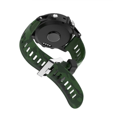 For Garmin Fenix 7X 26mm Camouflage Printed Silicone Watch Band(Grey+Army Camouflage) - Watch Bands by PMC Jewellery | Online Shopping South Africa | PMC Jewellery