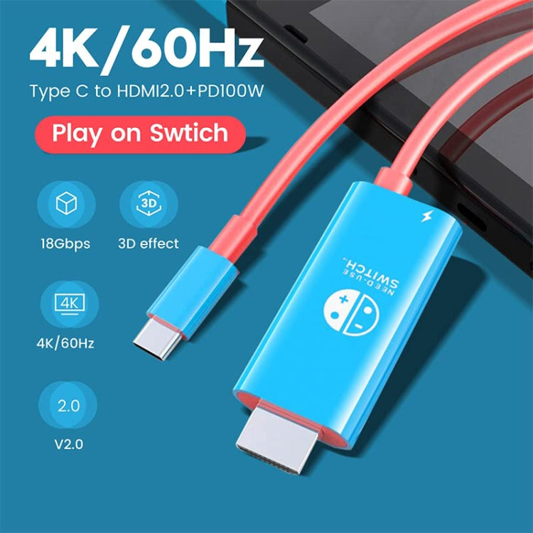 ENKAY ENK-CB136 6.6Ft. Type-C to HDMI Conversion Cable for Switch 4K HD Projection TV - Adapter by ENKAY | Online Shopping South Africa | PMC TechLife