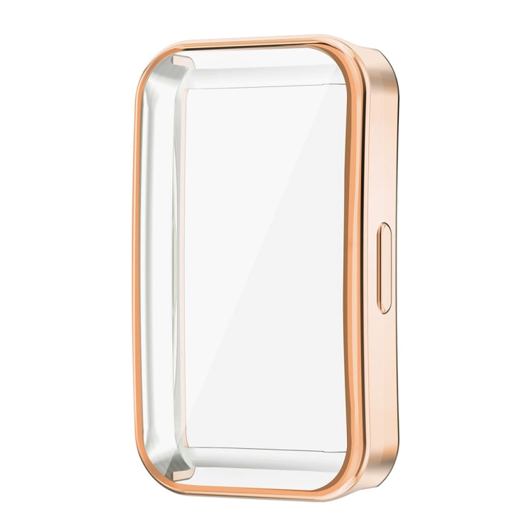 For Huawei Band 8 ENKAY Hat-Prince Full Coverage Electroplated Soft TPU Watch Case with Screen Protection(Gold) - Watch Cases by ENKAY | Online Shopping South Africa | PMC Jewellery