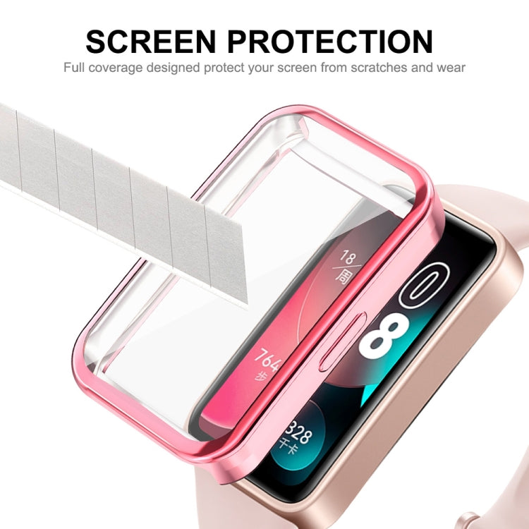 For Huawei Band 8 ENKAY Hat-Prince Full Coverage Electroplated Soft TPU Watch Case with Screen Protection(Silver) - Watch Cases by ENKAY | Online Shopping South Africa | PMC Jewellery