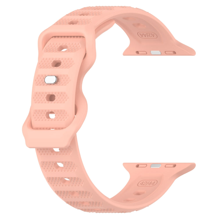 For Apple Watch Ultra 49mm Reverse Buckle Dot Texture Silicone Watch Band(Pink) - Watch Bands by PMC TechLife | Online Shopping South Africa | PMC TechLife