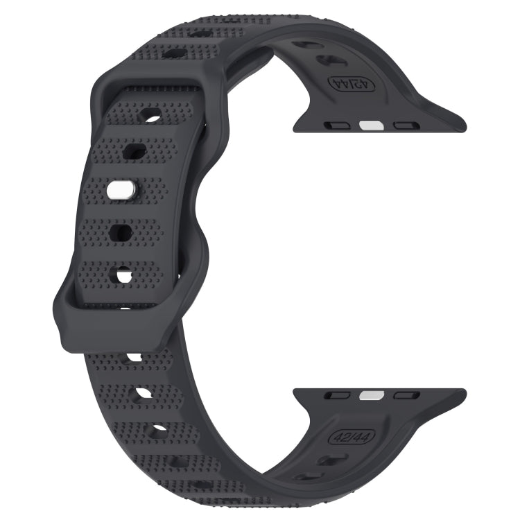For Apple Watch Ultra 49mm Reverse Buckle Dot Texture Silicone Watch Band(Dark Gray) - Watch Bands by PMC TechLife | Online Shopping South Africa | PMC TechLife
