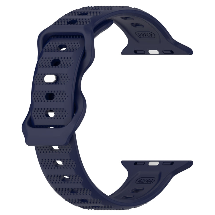 For Apple Watch 8 45mm Reverse Buckle Dot Texture Silicone Watch Band(Midnight Blue) - Watch Bands by PMC TechLife | Online Shopping South Africa | PMC TechLife