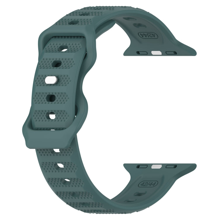 For Apple Watch SE 2022 44mm Reverse Buckle Dot Texture Silicone Watch Band(Olive Green) - Watch Bands by PMC TechLife | Online Shopping South Africa | PMC TechLife
