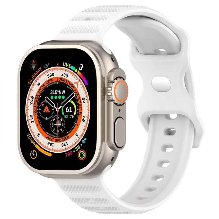 For Apple Watch SE 2022 40mm Reverse Buckle Dot Texture Silicone Watch Band(White) - Watch Bands by PMC TechLife | Online Shopping South Africa | PMC TechLife