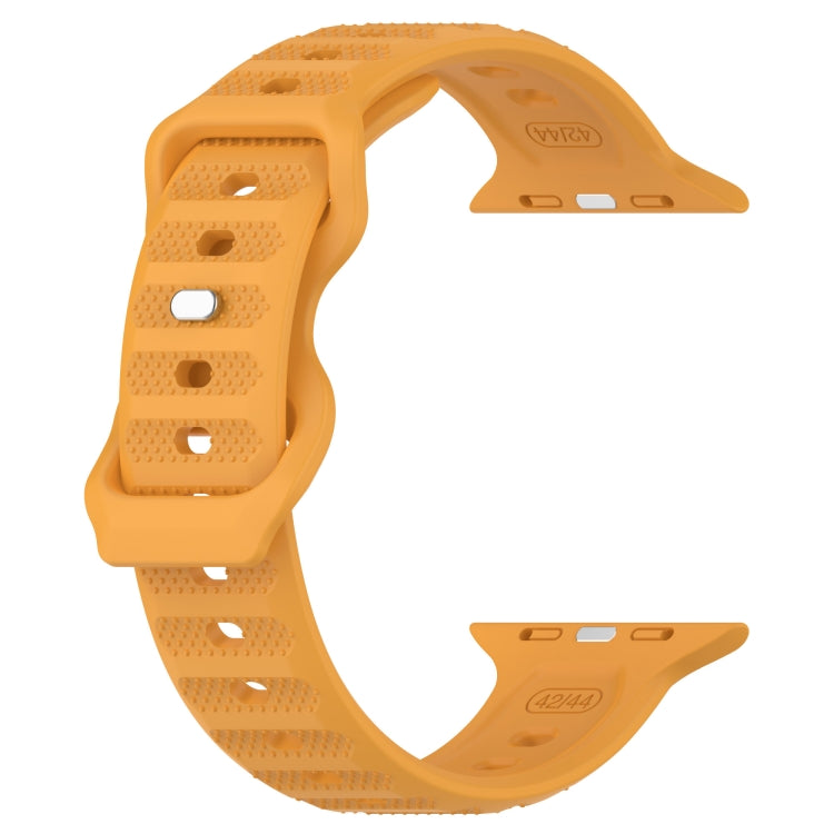 For Apple Watch SE 2022 40mm Reverse Buckle Dot Texture Silicone Watch Band(Yellow) - Watch Bands by PMC TechLife | Online Shopping South Africa | PMC TechLife