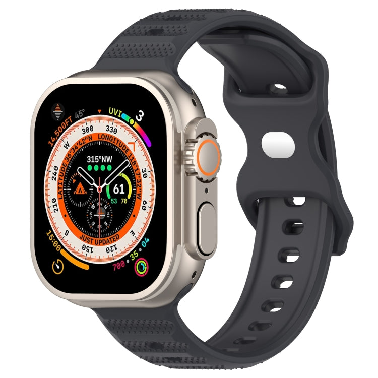 For Apple Watch SE 44mm Reverse Buckle Dot Texture Silicone Watch Band(Dark Gray) - Watch Bands by PMC Jewellery | Online Shopping South Africa | PMC Jewellery